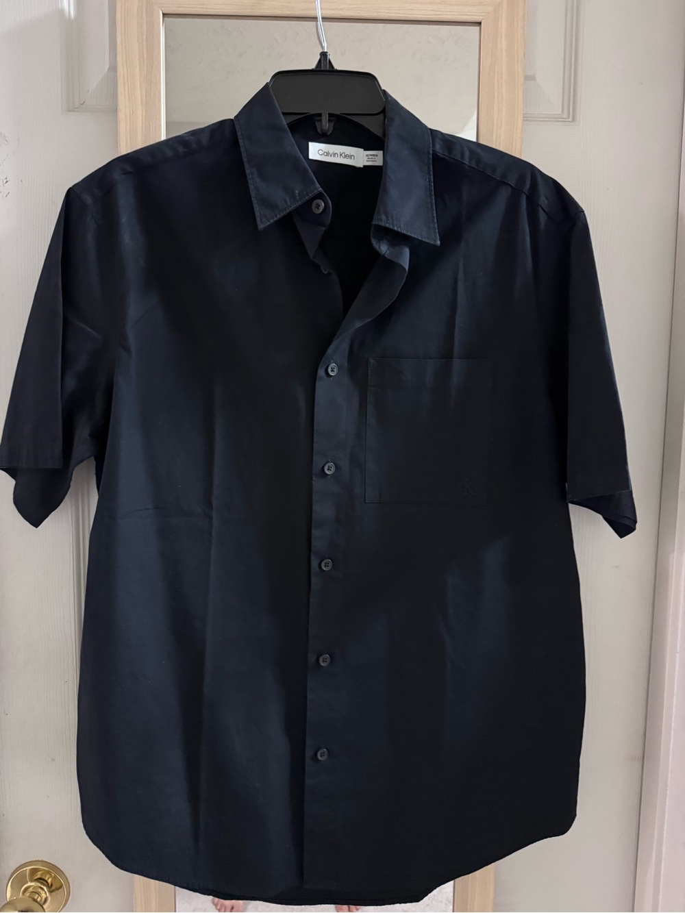 Calvin Klein Men’s Black Short-Sleeve Button-Down Shirt NWOT